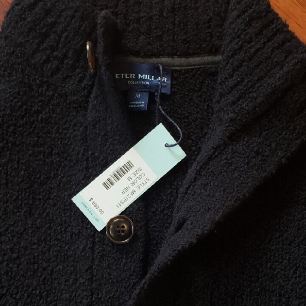 Peter Millar Black Wool (cashmere and merino) Cardigan Boucle